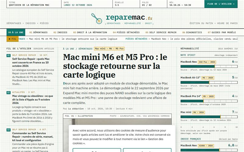 Aperçu du site RépareMac